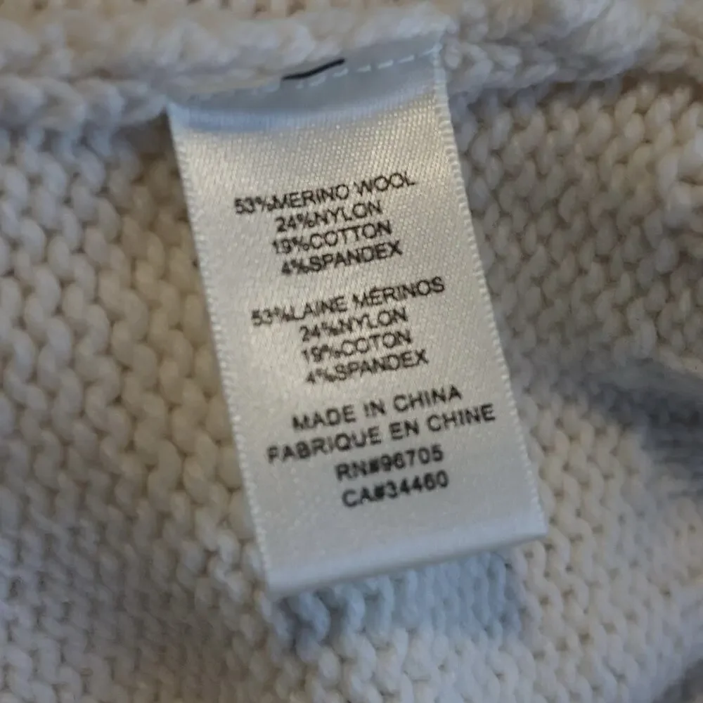 La Vie Rebecca Taylor Cable Knit Turtleneck Merino Wool Blend Sweater Size S